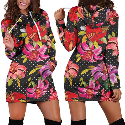 Lily Pattern Print Design LY012 Women Hoodie Dress