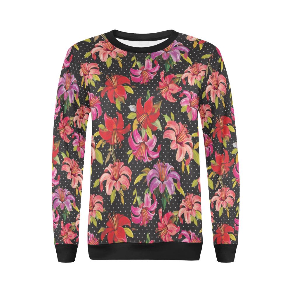 Lily Pattern Print Design LY012 Women Long Sleeve Sweatshirt-JorJune