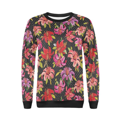 Lily Pattern Print Design LY012 Women Long Sleeve Sweatshirt-JorJune