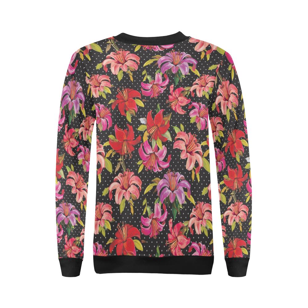 Lily Pattern Print Design LY012 Women Long Sleeve Sweatshirt-JorJune