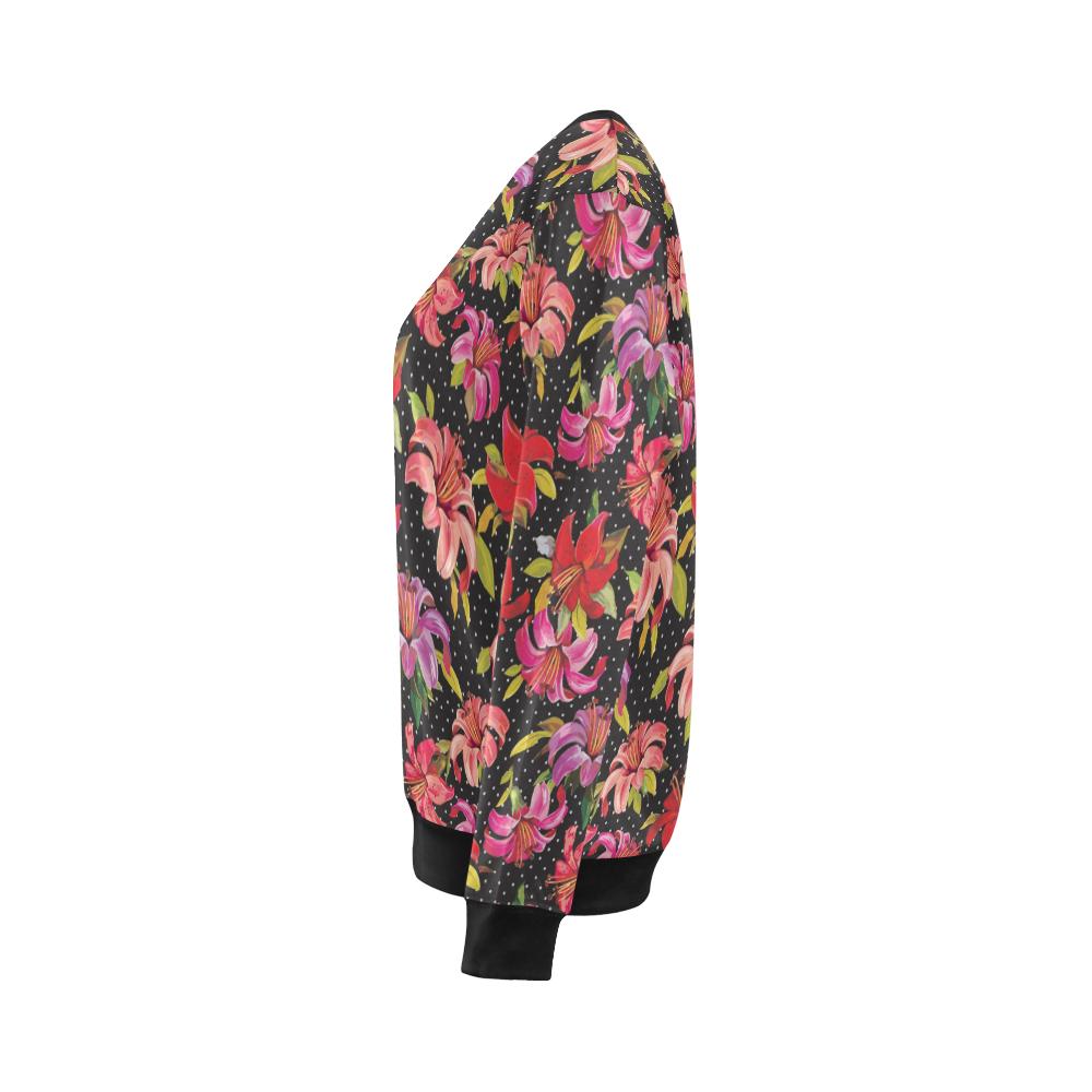 Lily Pattern Print Design LY012 Women Long Sleeve Sweatshirt-JorJune