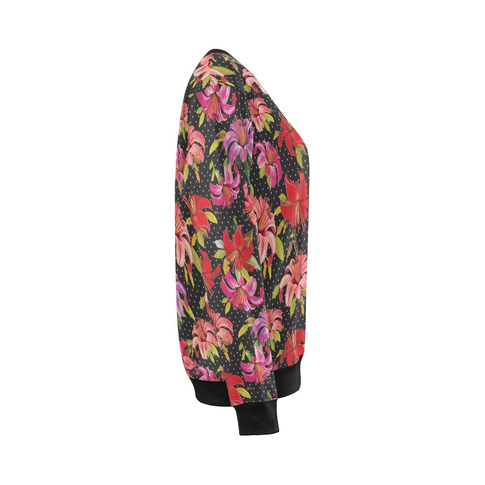 Lily Pattern Print Design LY012 Women Long Sleeve Sweatshirt-JorJune