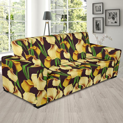 Lily Pattern Print Design LY013 Sofa Slipcover-JORJUNE.COM
