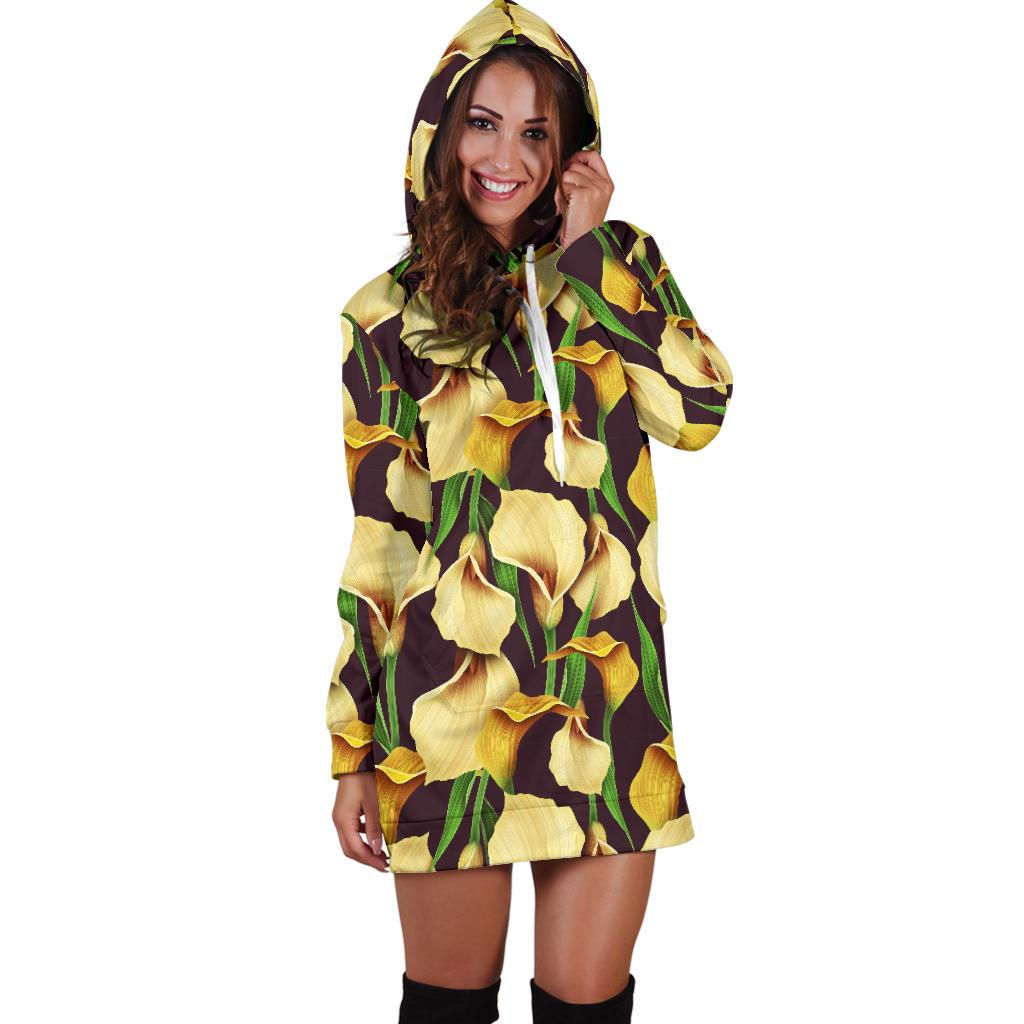 Lily Pattern Print Design LY013 Women Hoodie Dress