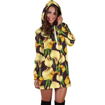 Lily Pattern Print Design LY013 Women Hoodie Dress