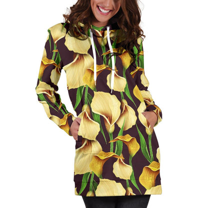 Lily Pattern Print Design LY013 Women Hoodie Dress
