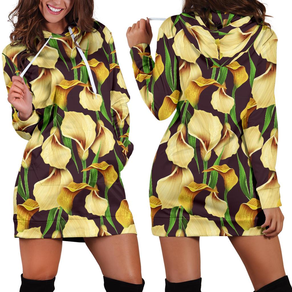 Lily Pattern Print Design LY013 Women Hoodie Dress