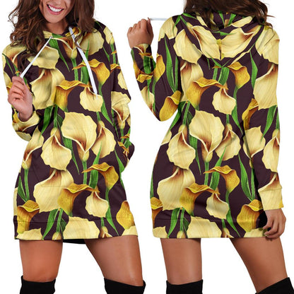 Lily Pattern Print Design LY013 Women Hoodie Dress