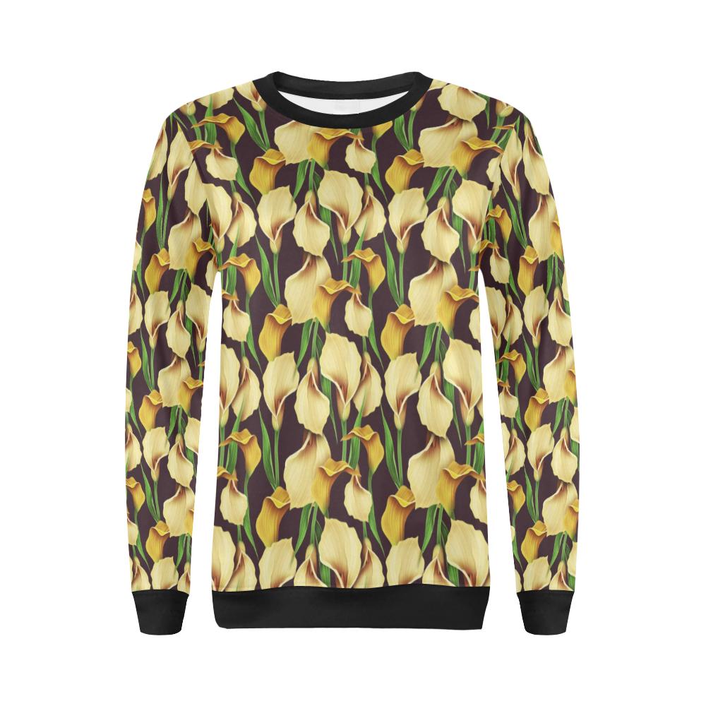Lily Pattern Print Design LY013 Women Long Sleeve Sweatshirt-JorJune