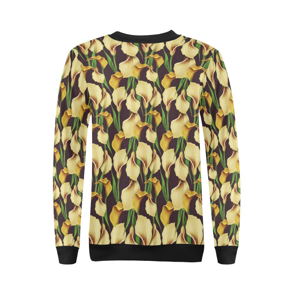 Lily Pattern Print Design LY013 Women Long Sleeve Sweatshirt-JorJune