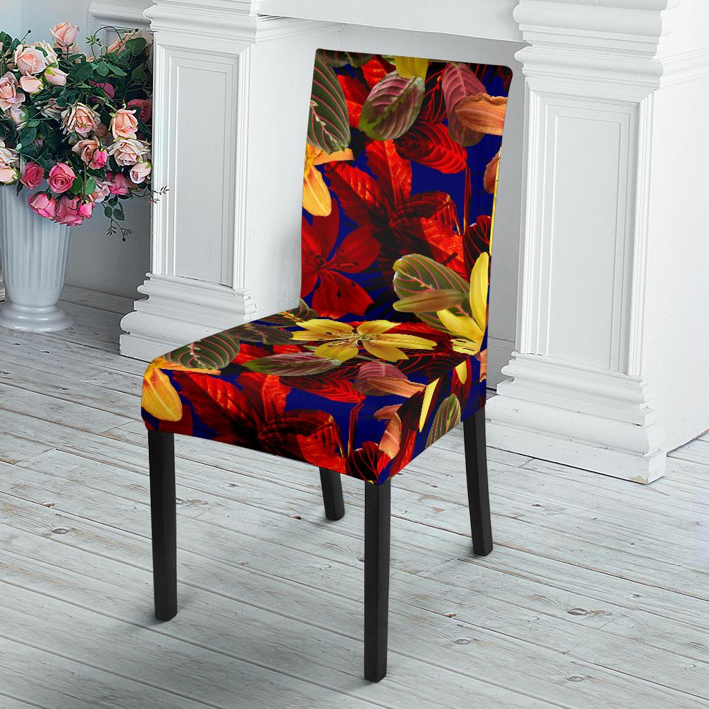 Lily Pattern Print Design LY014 Dining Chair Slipcover-JORJUNE.COM