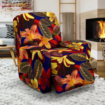 Lily Pattern Print Design LY014 Recliner Slipcover-JORJUNE.COM