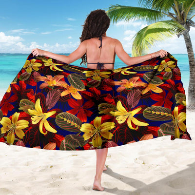 Lily Pattern Print Design LY014 Sarong Pareo Wrap-JORJUNE.COM