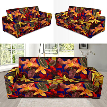 Lily Pattern Print Design LY014 Sofa Slipcover-JORJUNE.COM