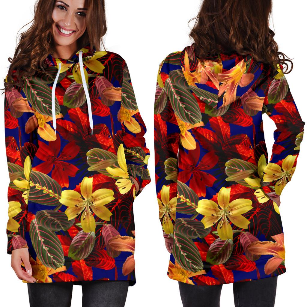 Lily Pattern Print Design LY014 Women Hoodie Dress