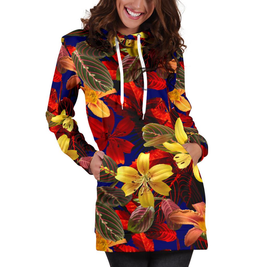Lily Pattern Print Design LY014 Women Hoodie Dress