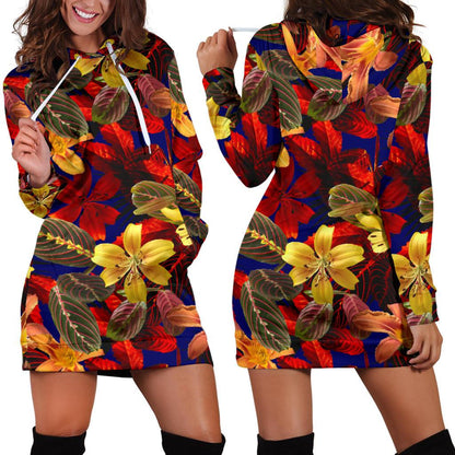 Lily Pattern Print Design LY014 Women Hoodie Dress