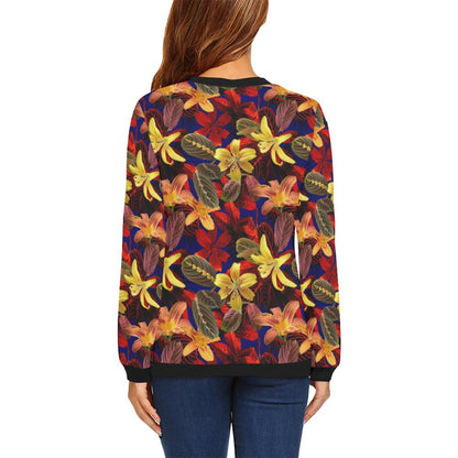 Lily Pattern Print Design LY014 Women Long Sleeve Sweatshirt-JorJune
