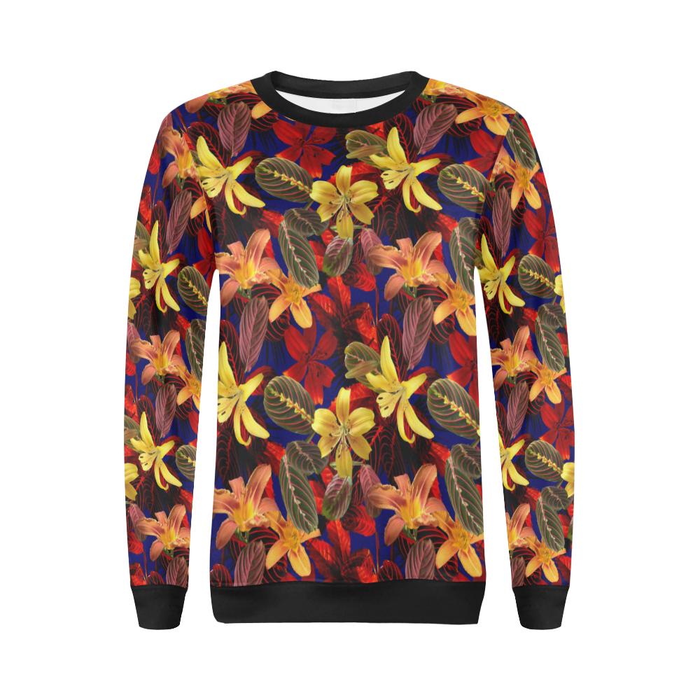 Lily Pattern Print Design LY014 Women Long Sleeve Sweatshirt-JorJune