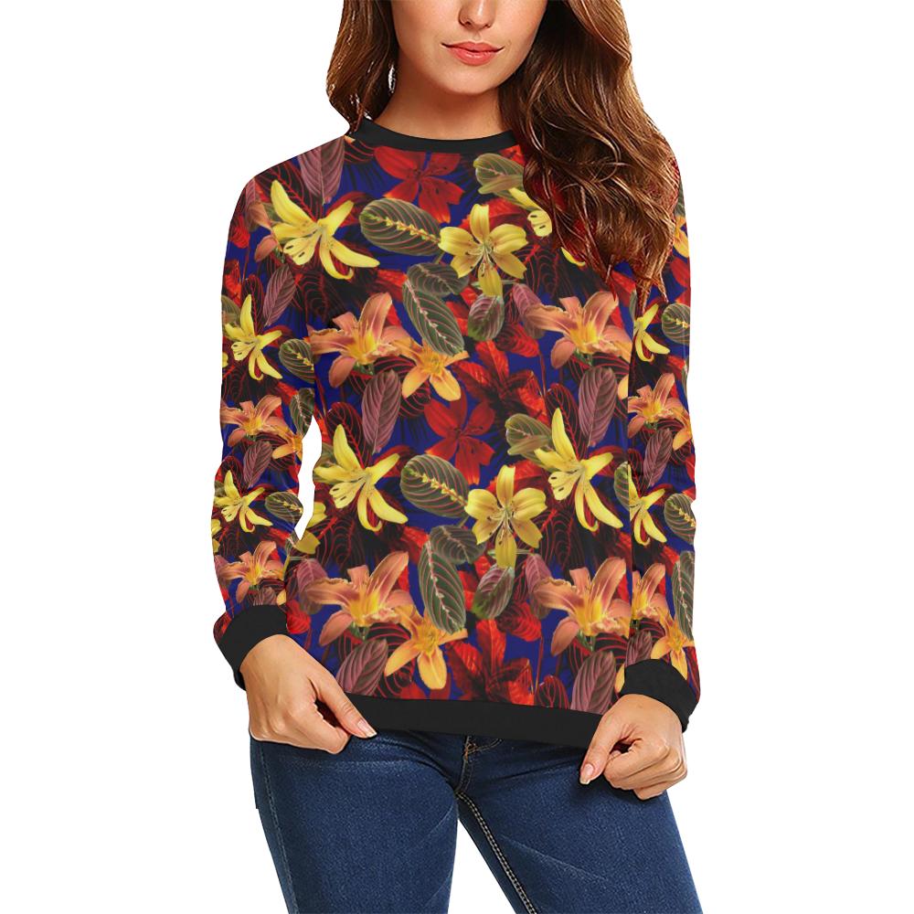 Lily Pattern Print Design LY014 Women Long Sleeve Sweatshirt-JorJune
