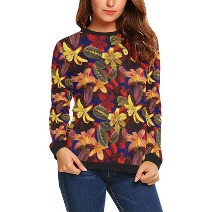 Lily Pattern Print Design LY014 Women Long Sleeve Sweatshirt-JorJune