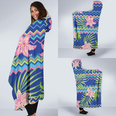 Lily Pattern Print Design LY015 Hooded Blanket-JORJUNE.COM