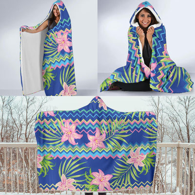 Lily Pattern Print Design LY015 Hooded Blanket-JORJUNE.COM