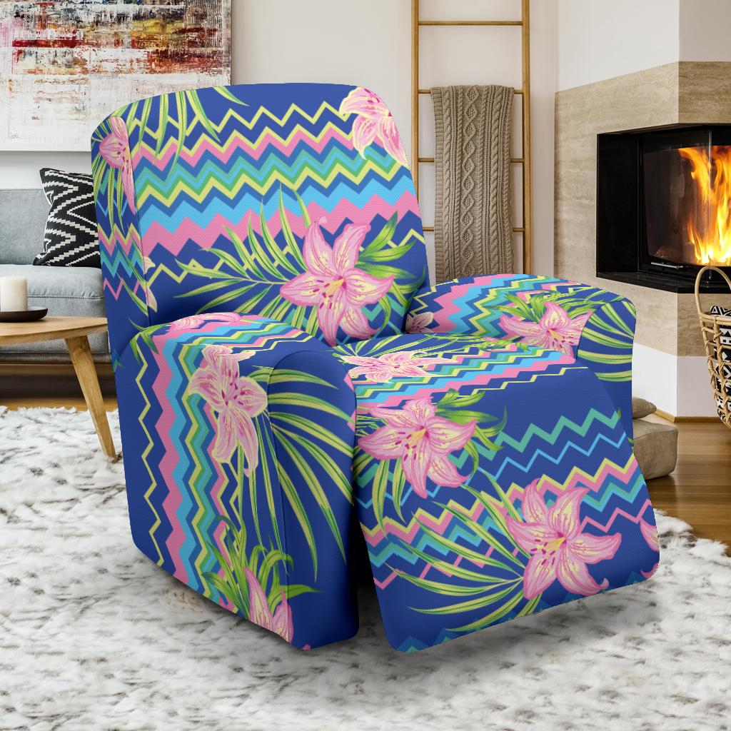 Lily Pattern Print Design LY015 Recliner Slipcover-JORJUNE.COM