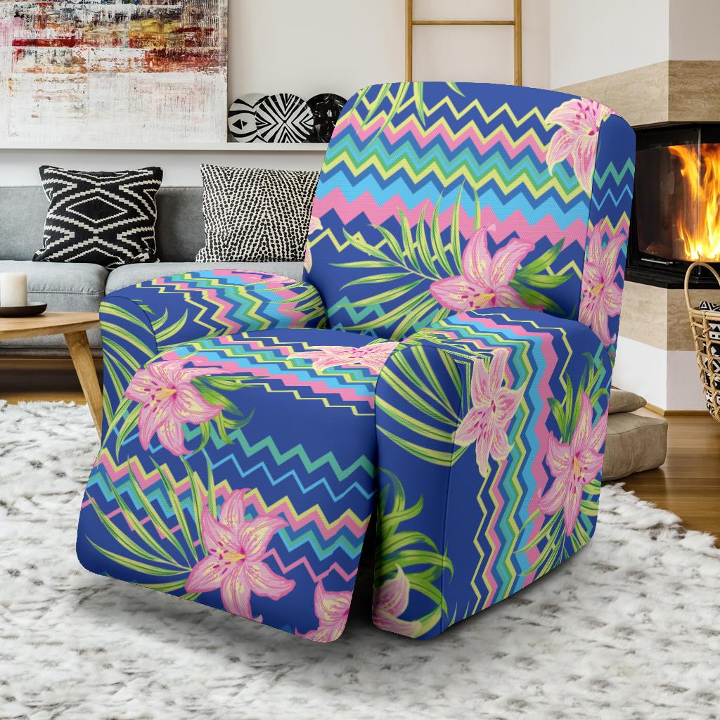 Lily Pattern Print Design LY015 Recliner Slipcover-JORJUNE.COM