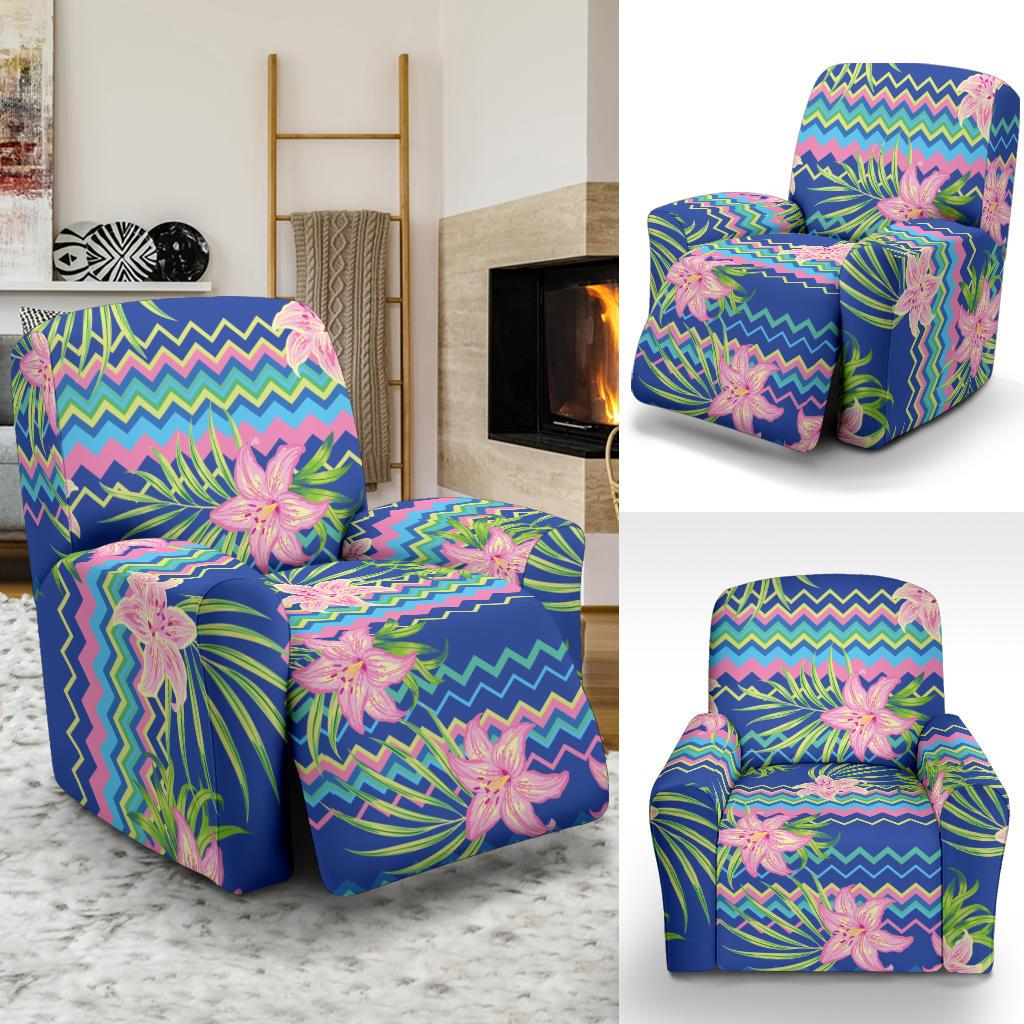 Lily Pattern Print Design LY015 Recliner Slipcover-JORJUNE.COM