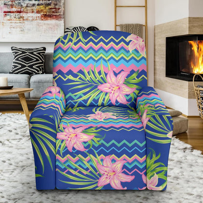 Lily Pattern Print Design LY015 Recliner Slipcover-JORJUNE.COM