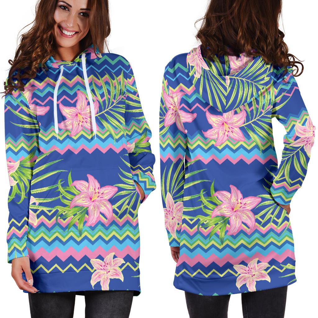 Lily Pattern Print Design LY015 Women Hoodie Dress