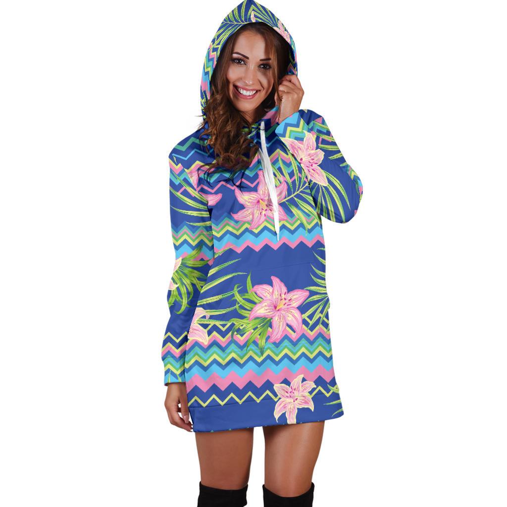 Lily Pattern Print Design LY015 Women Hoodie Dress