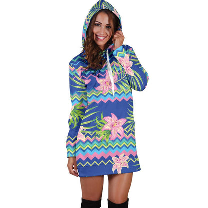 Lily Pattern Print Design LY015 Women Hoodie Dress