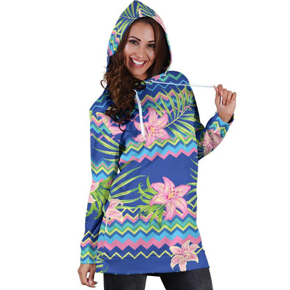 Lily Pattern Print Design LY015 Women Hoodie Dress