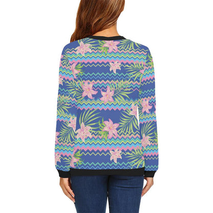 Lily Pattern Print Design LY015 Women Long Sleeve Sweatshirt-JorJune