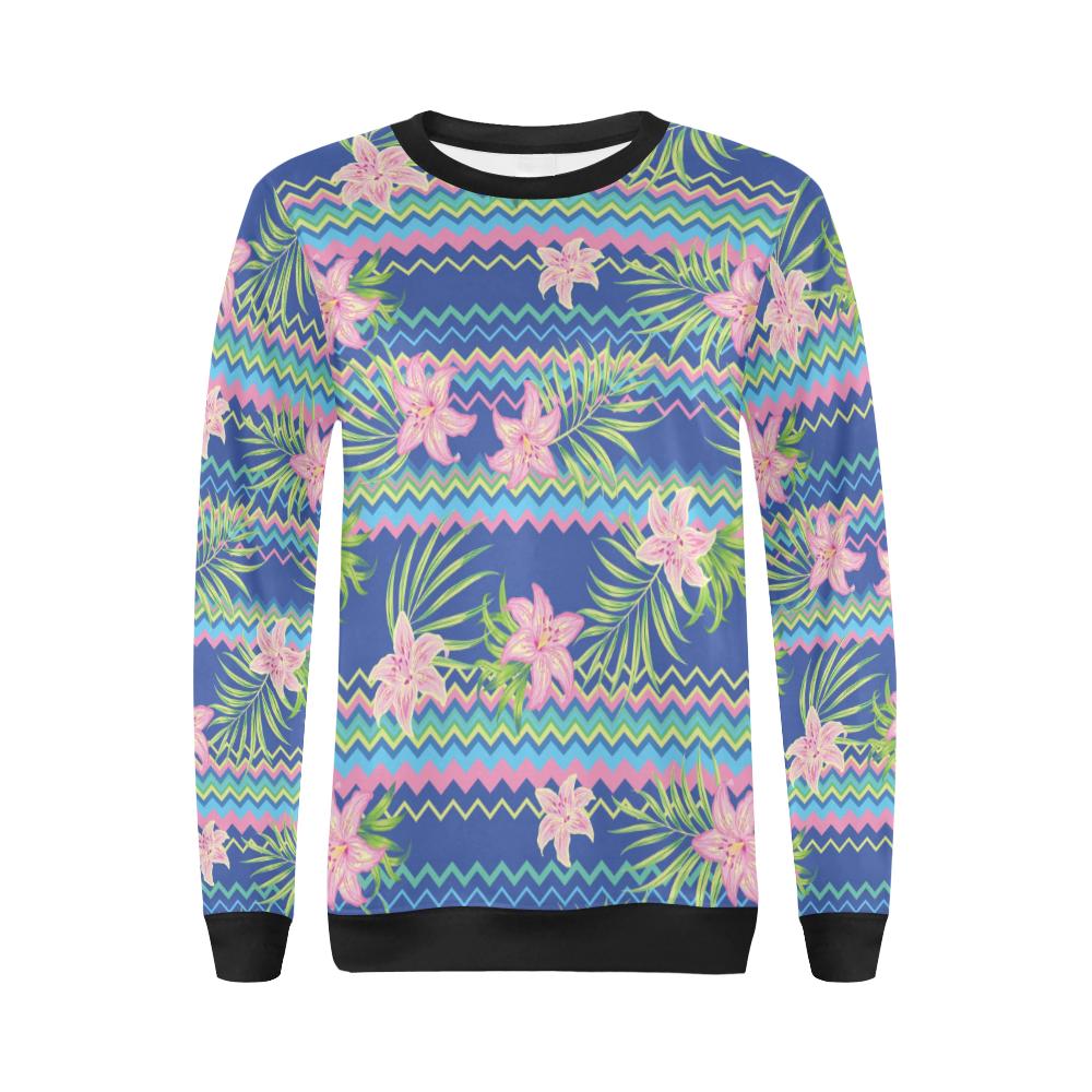 Lily Pattern Print Design LY015 Women Long Sleeve Sweatshirt-JorJune