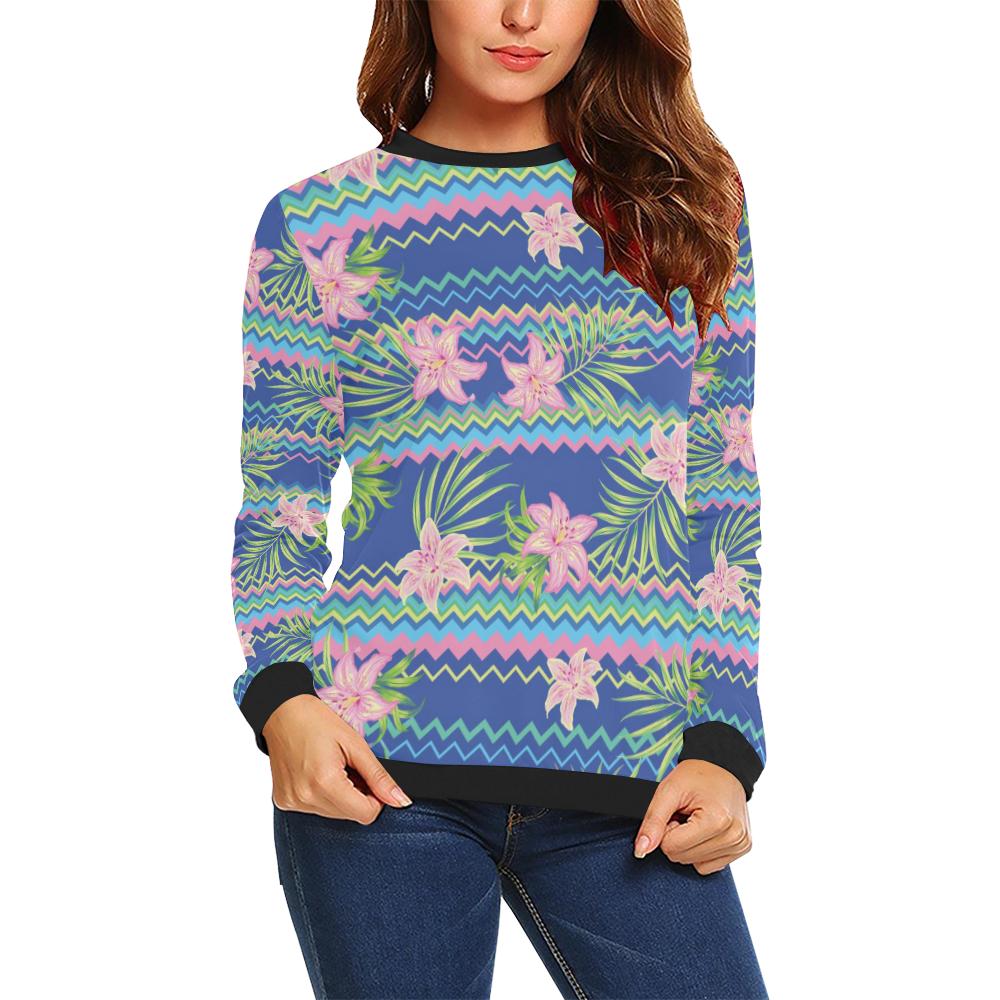 Lily Pattern Print Design LY015 Women Long Sleeve Sweatshirt-JorJune