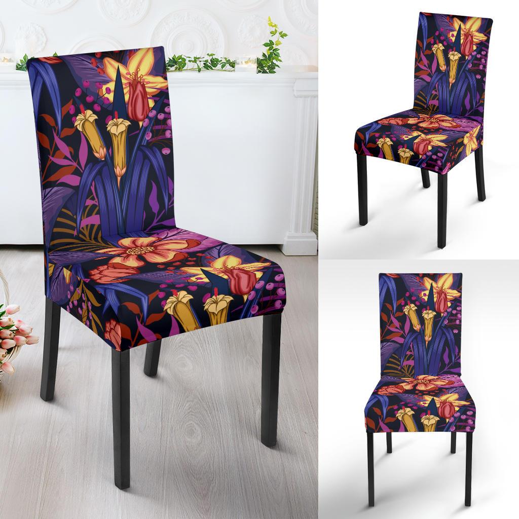 Lily Pattern Print Design LY016 Dining Chair Slipcover-JORJUNE.COM