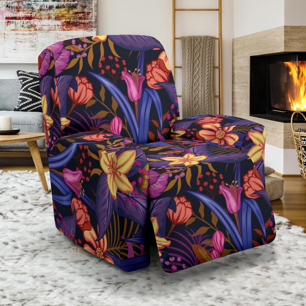 Lily Pattern Print Design LY016 Recliner Slipcover-JORJUNE.COM