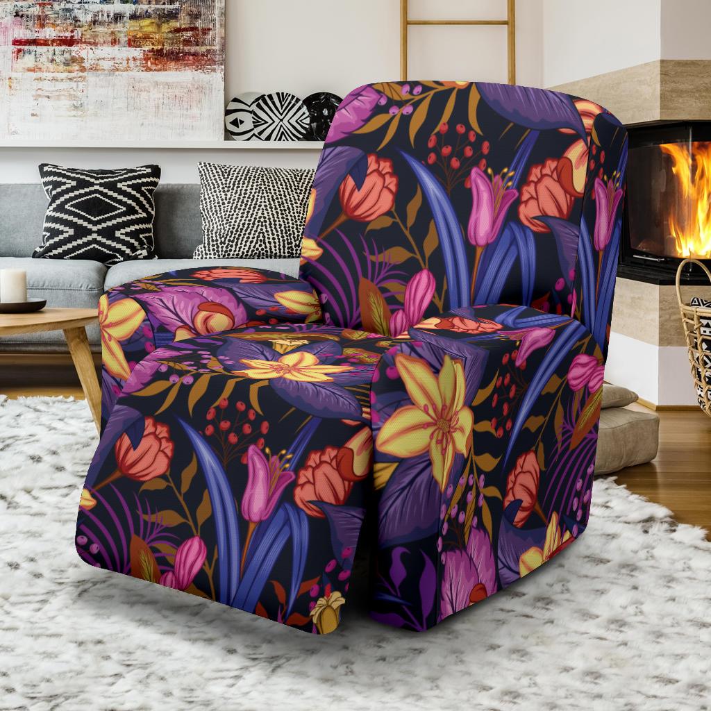 Lily Pattern Print Design LY016 Recliner Slipcover-JORJUNE.COM