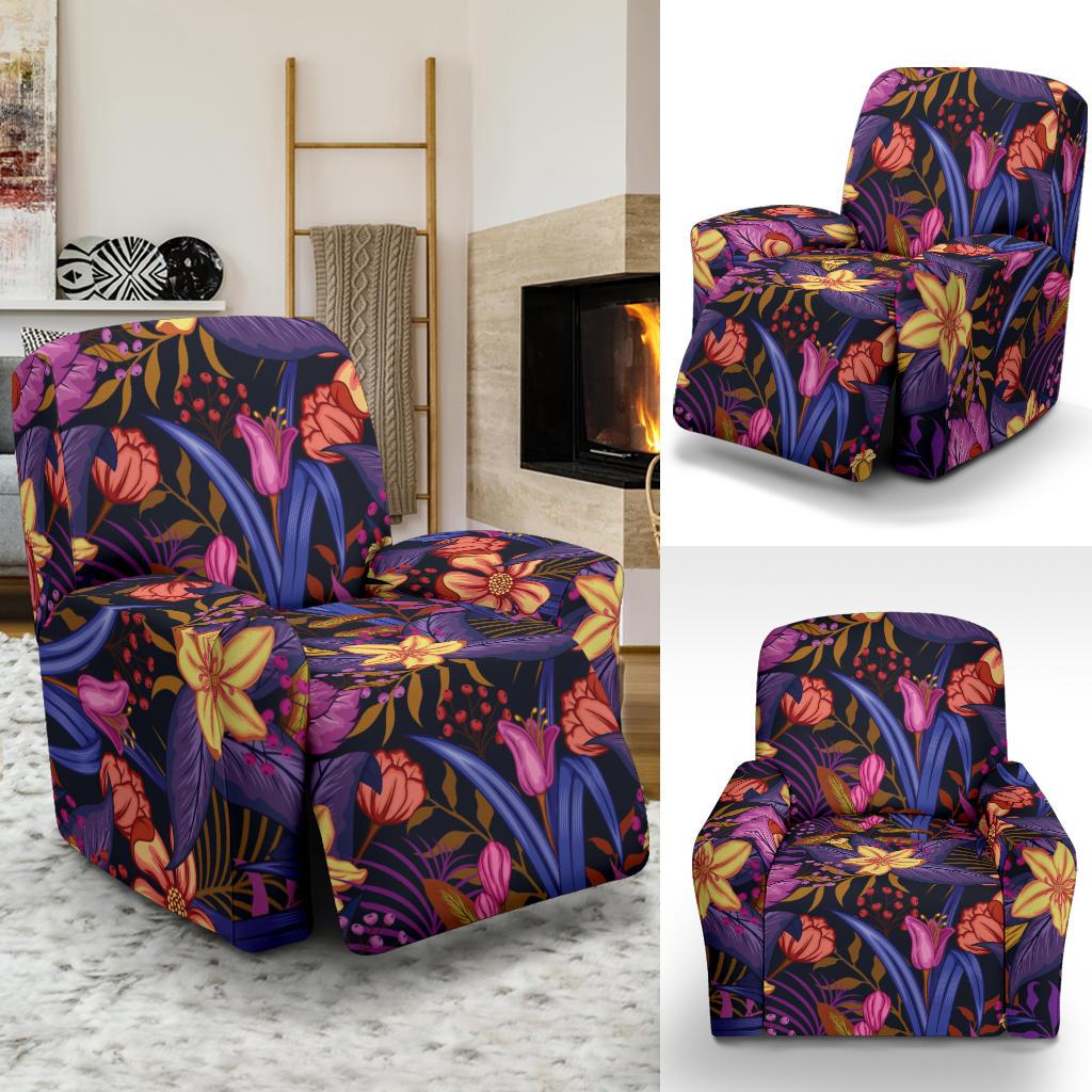 Lily Pattern Print Design LY016 Recliner Slipcover-JORJUNE.COM