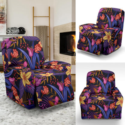 Lily Pattern Print Design LY016 Recliner Slipcover-JORJUNE.COM