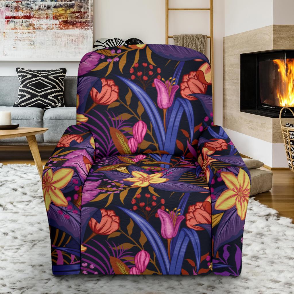 Lily Pattern Print Design LY016 Recliner Slipcover-JORJUNE.COM