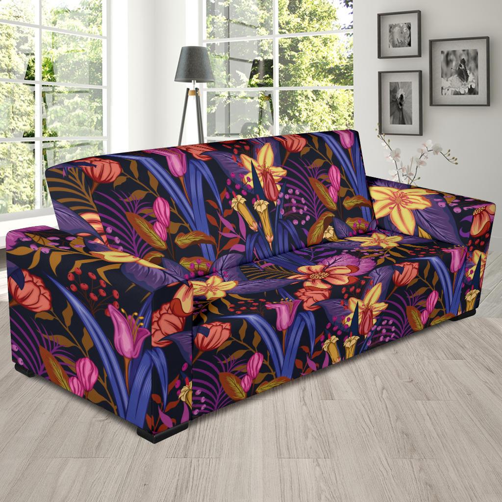 Lily Pattern Print Design LY016 Sofa Slipcover-JORJUNE.COM