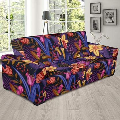 Lily Pattern Print Design LY016 Sofa Slipcover-JORJUNE.COM