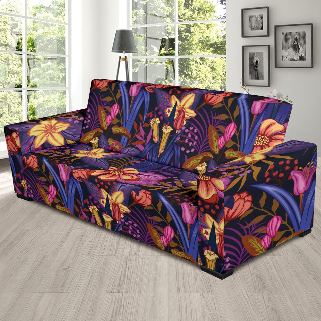 Lily Pattern Print Design LY016 Sofa Slipcover-JORJUNE.COM
