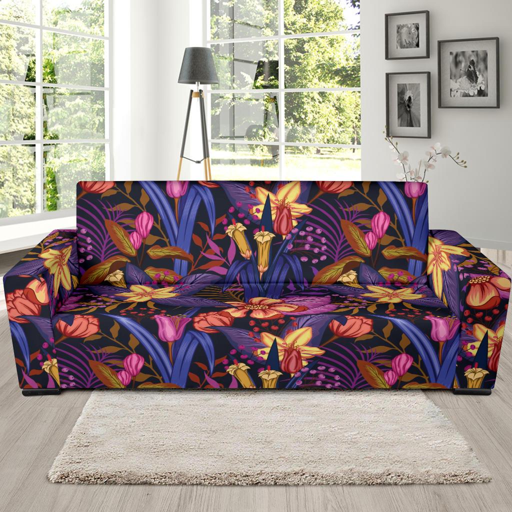 Lily Pattern Print Design LY016 Sofa Slipcover-JORJUNE.COM
