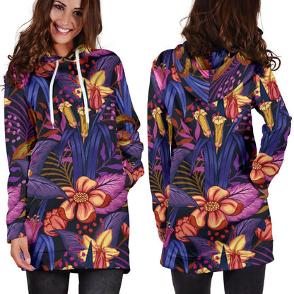 Lily Pattern Print Design LY016 Women Hoodie Dress