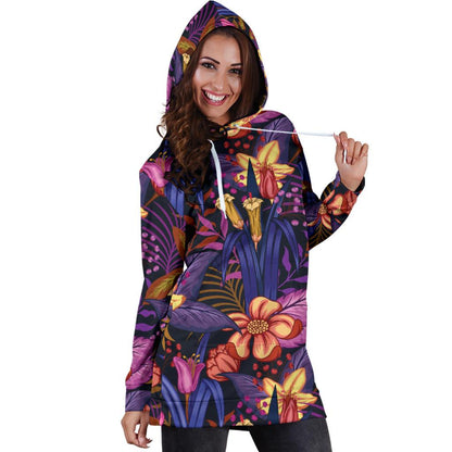 Lily Pattern Print Design LY016 Women Hoodie Dress